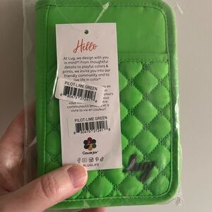 Lug Quilted Pilot Lime Green Travel Wallet new with tags